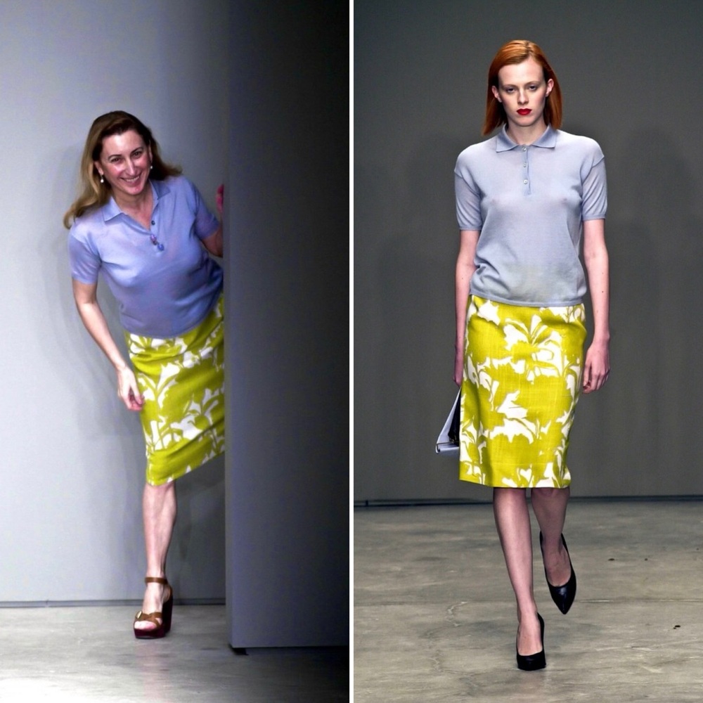 RARE Vintage Prada SS01 Floral Print Mini Short Pencil Skirt Green White 38 2 - Picture 2 of 14